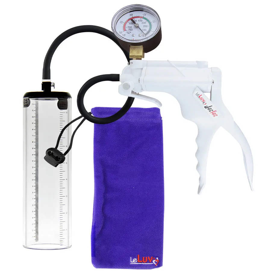 LeLuv JacVac Penis Pump - Swivel Gauge Options - Thick Wall, No Flange Cylinders