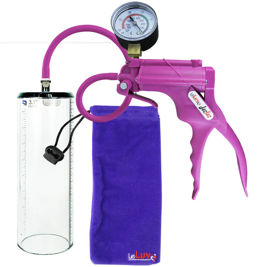 LeLuv JacVac Penis Pump - Swivel Gauge Options - Thick Wall, No Flange Cylinders