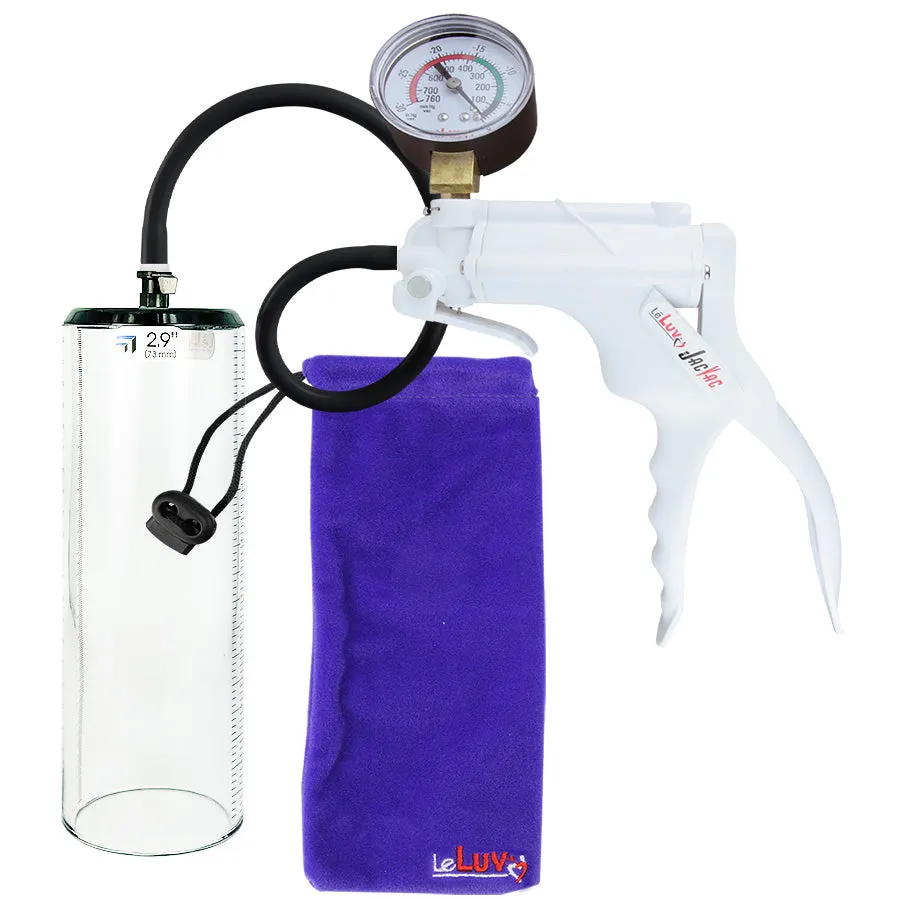 LeLuv JacVac Penis Pump - Swivel Gauge Options - Thick Wall, No Flange Cylinders