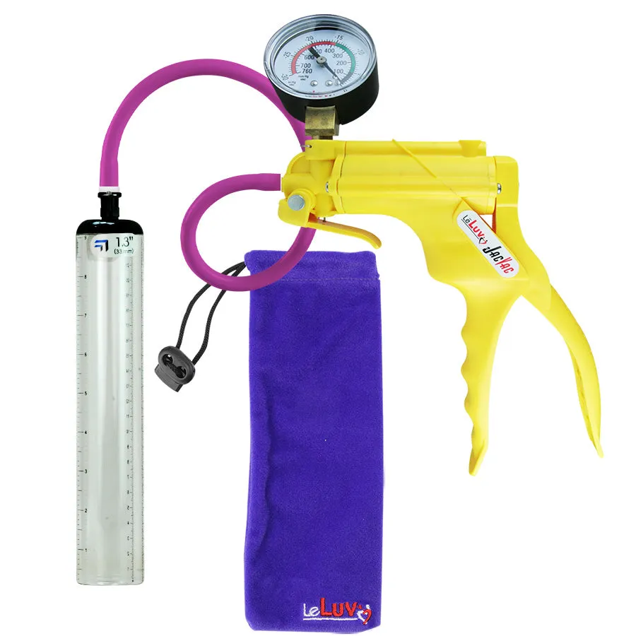 LeLuv JacVac Penis Pump - Swivel Gauge Options - Thick Wall, No Flange Cylinders