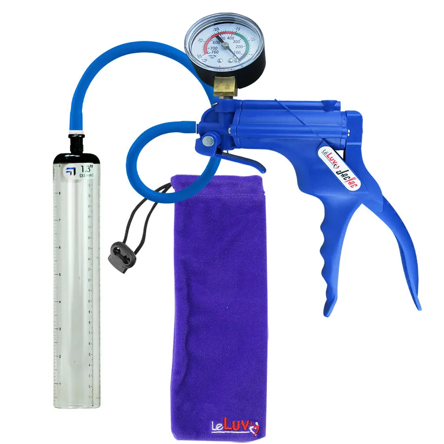 LeLuv JacVac Penis Pump - Swivel Gauge Options - Thick Wall, No Flange Cylinders