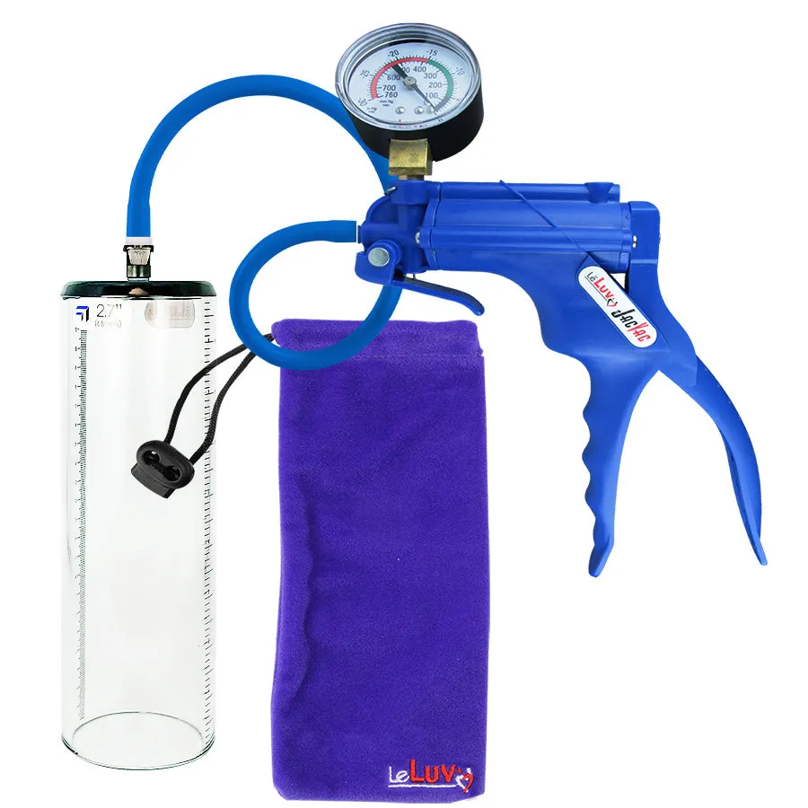 LeLuv JacVac Penis Pump - Swivel Gauge Options - Thick Wall, No Flange Cylinders