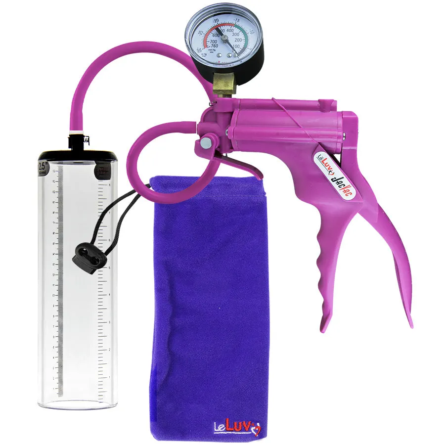 LeLuv JacVac Penis Pump - Swivel Gauge Options - Thick Wall, No Flange Cylinders