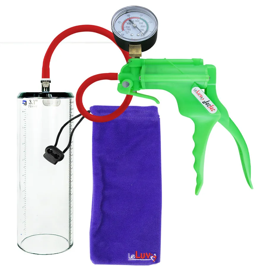 LeLuv JacVac Penis Pump - Swivel Gauge Options - Thick Wall, No Flange Cylinders