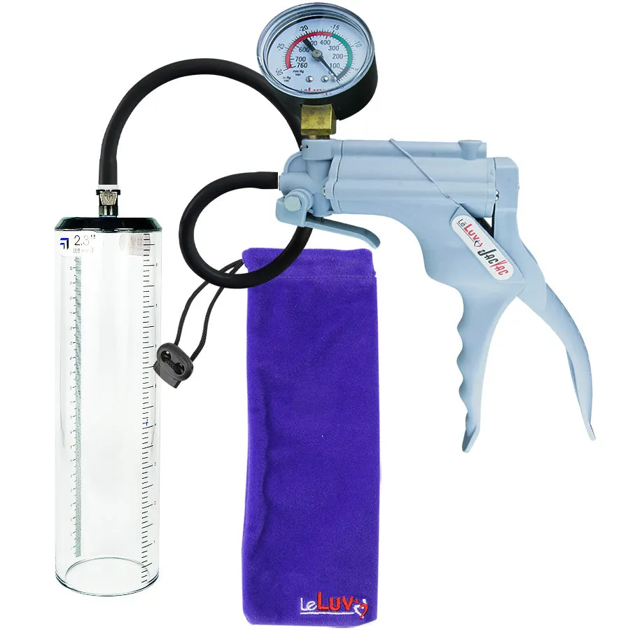 LeLuv JacVac Penis Pump - Swivel Gauge Options - Thick Wall, No Flange Cylinders