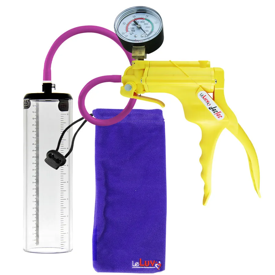 LeLuv JacVac Penis Pump - Swivel Gauge Options - Thick Wall, No Flange Cylinders