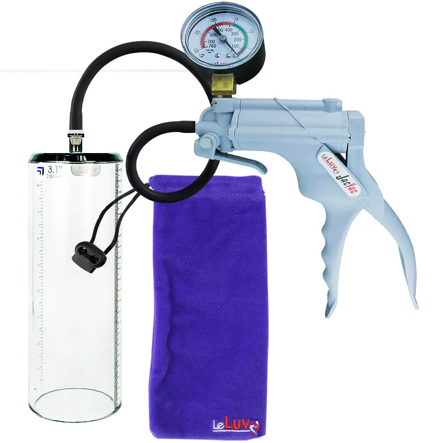 LeLuv JacVac Penis Pump - Swivel Gauge Options - Thick Wall, No Flange Cylinders