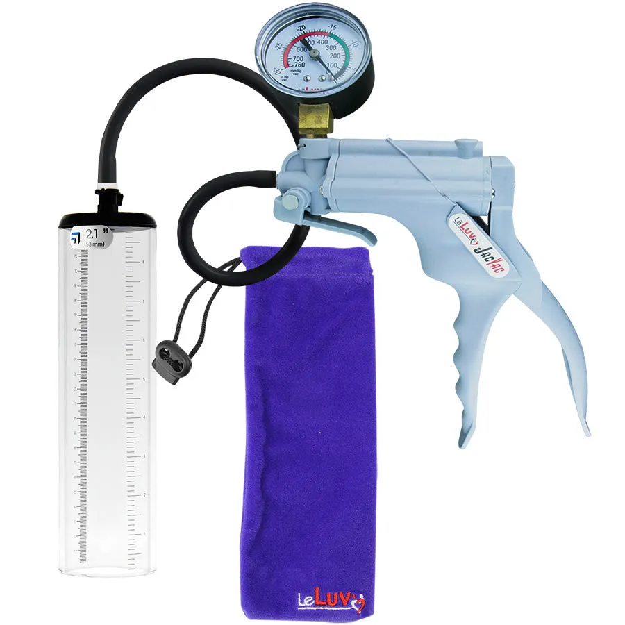 LeLuv JacVac Penis Pump - Swivel Gauge Options - Thick Wall, No Flange Cylinders