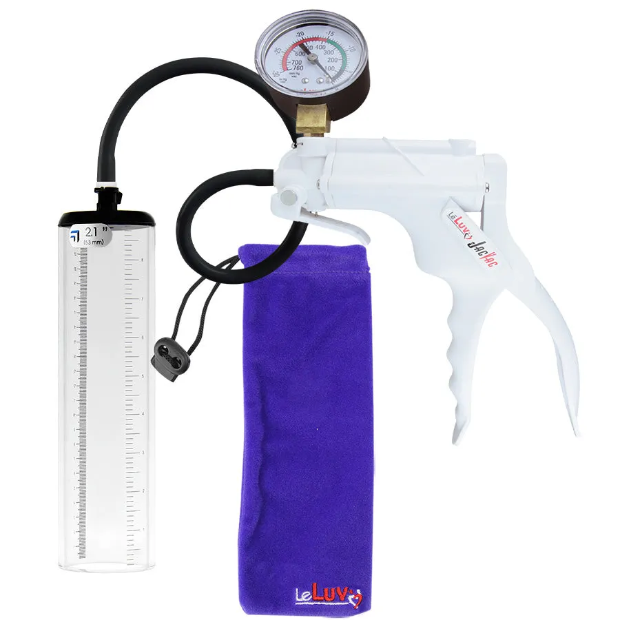 LeLuv JacVac Penis Pump - Swivel Gauge Options - Thick Wall, No Flange Cylinders