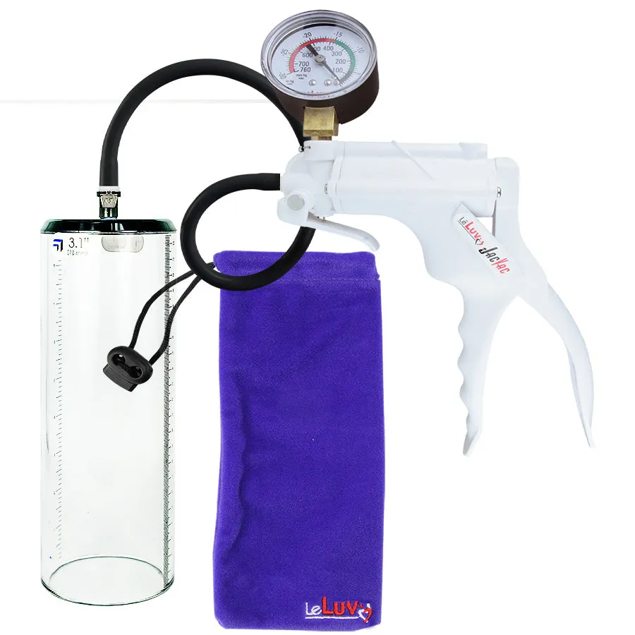 LeLuv JacVac Penis Pump - Swivel Gauge Options - Thick Wall, No Flange Cylinders