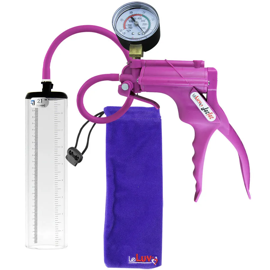 LeLuv JacVac Penis Pump - Swivel Gauge Options - Thick Wall, No Flange Cylinders