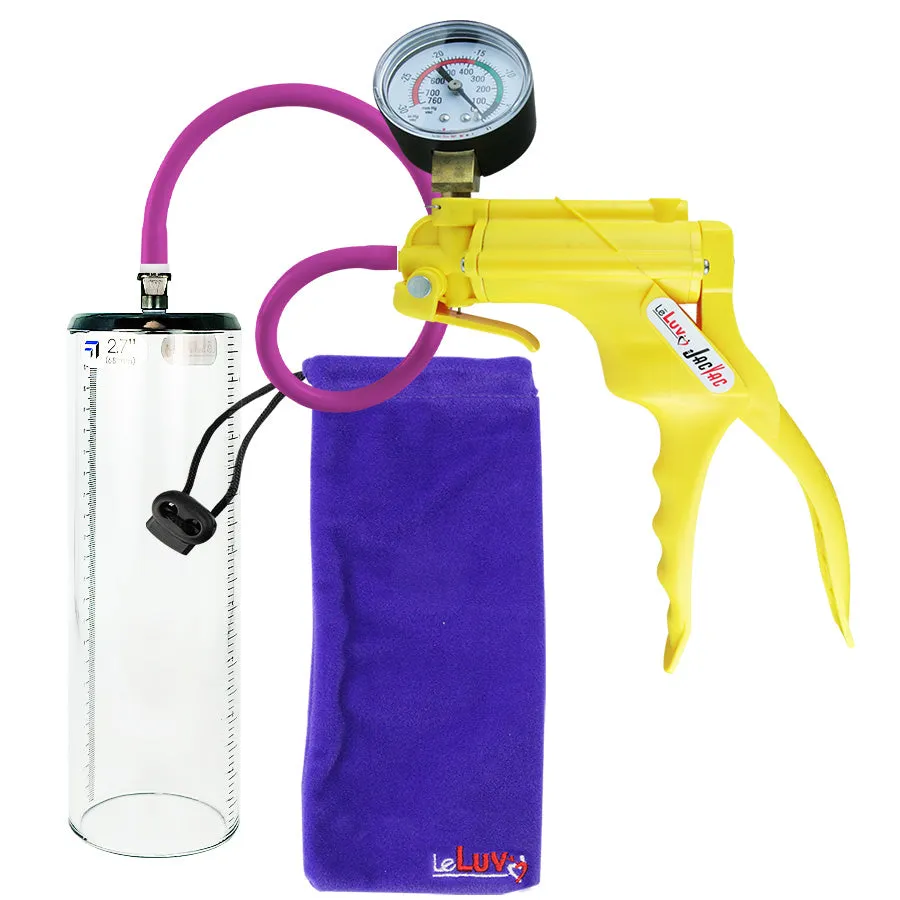 LeLuv JacVac Penis Pump - Swivel Gauge Options - Thick Wall, No Flange Cylinders