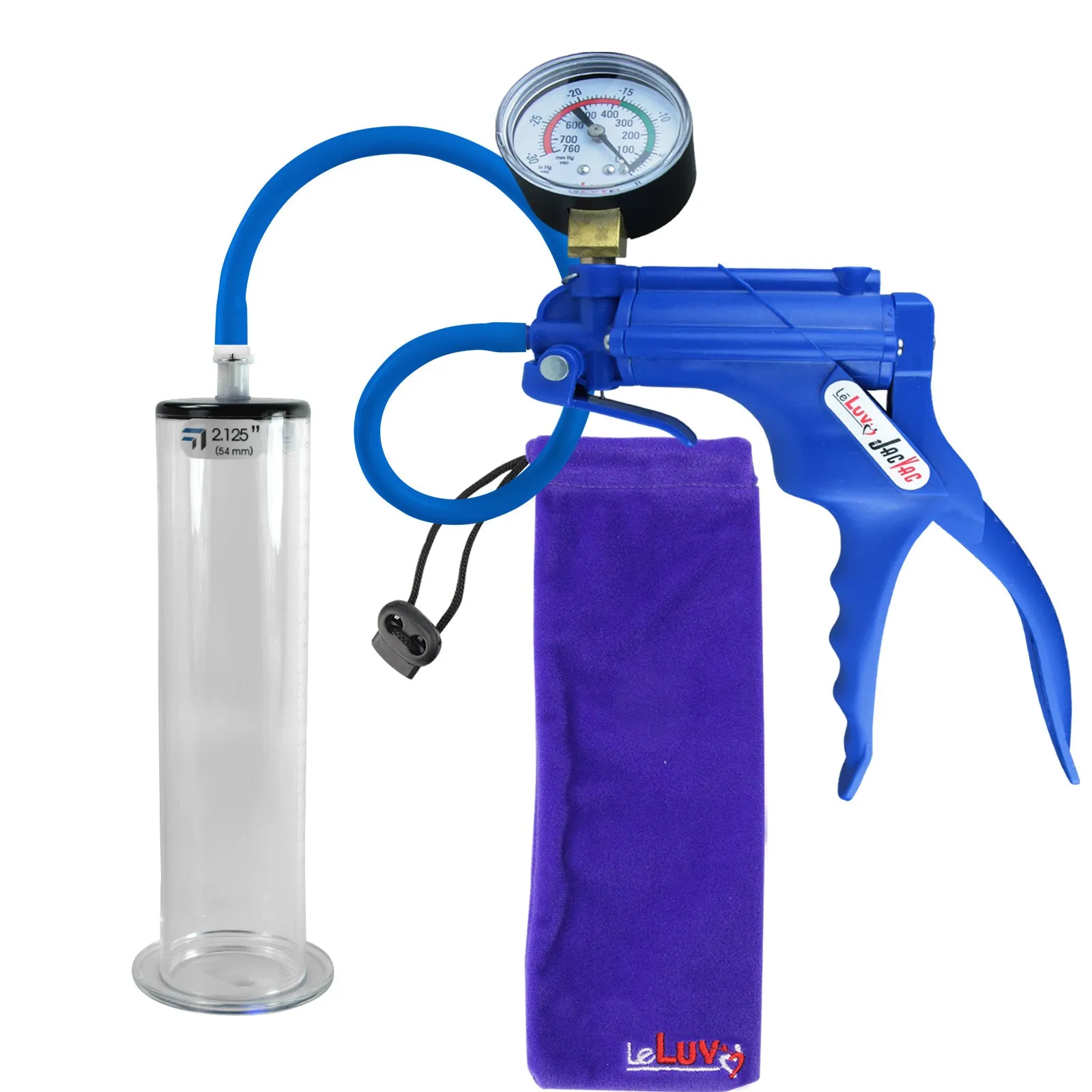 LeLuv JacVac Penis Pump - Swivel Gauge Options - Wide Flange Cylinders