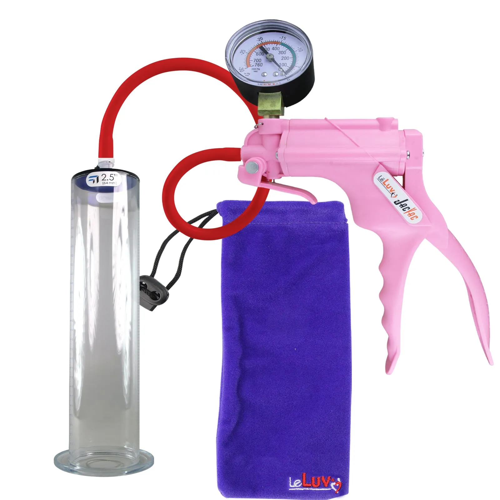 LeLuv JacVac Penis Pump - Swivel Gauge Options - Wide Flange Cylinders