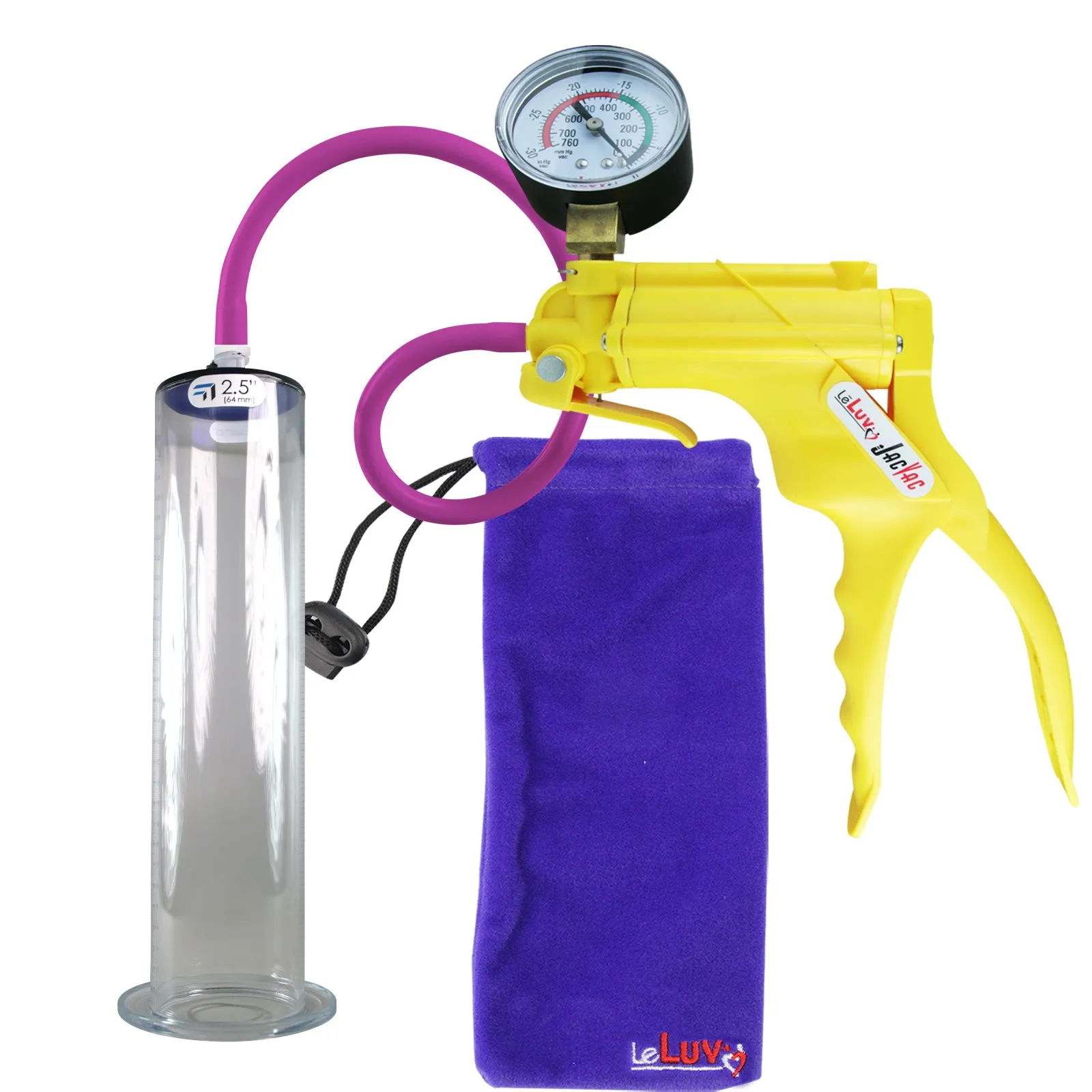 LeLuv JacVac Penis Pump - Swivel Gauge Options - Wide Flange Cylinders