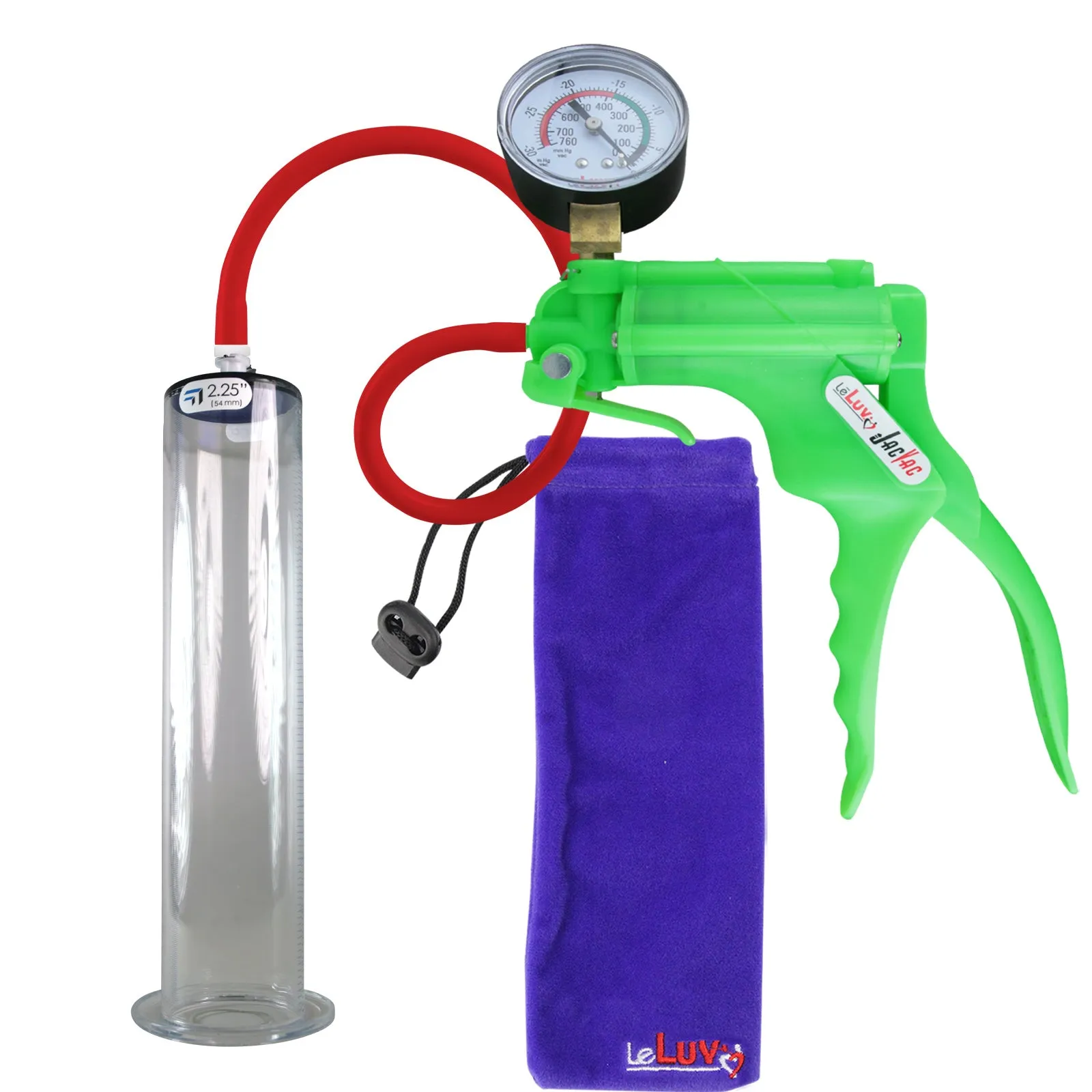 LeLuv JacVac Penis Pump - Swivel Gauge Options - Wide Flange Cylinders