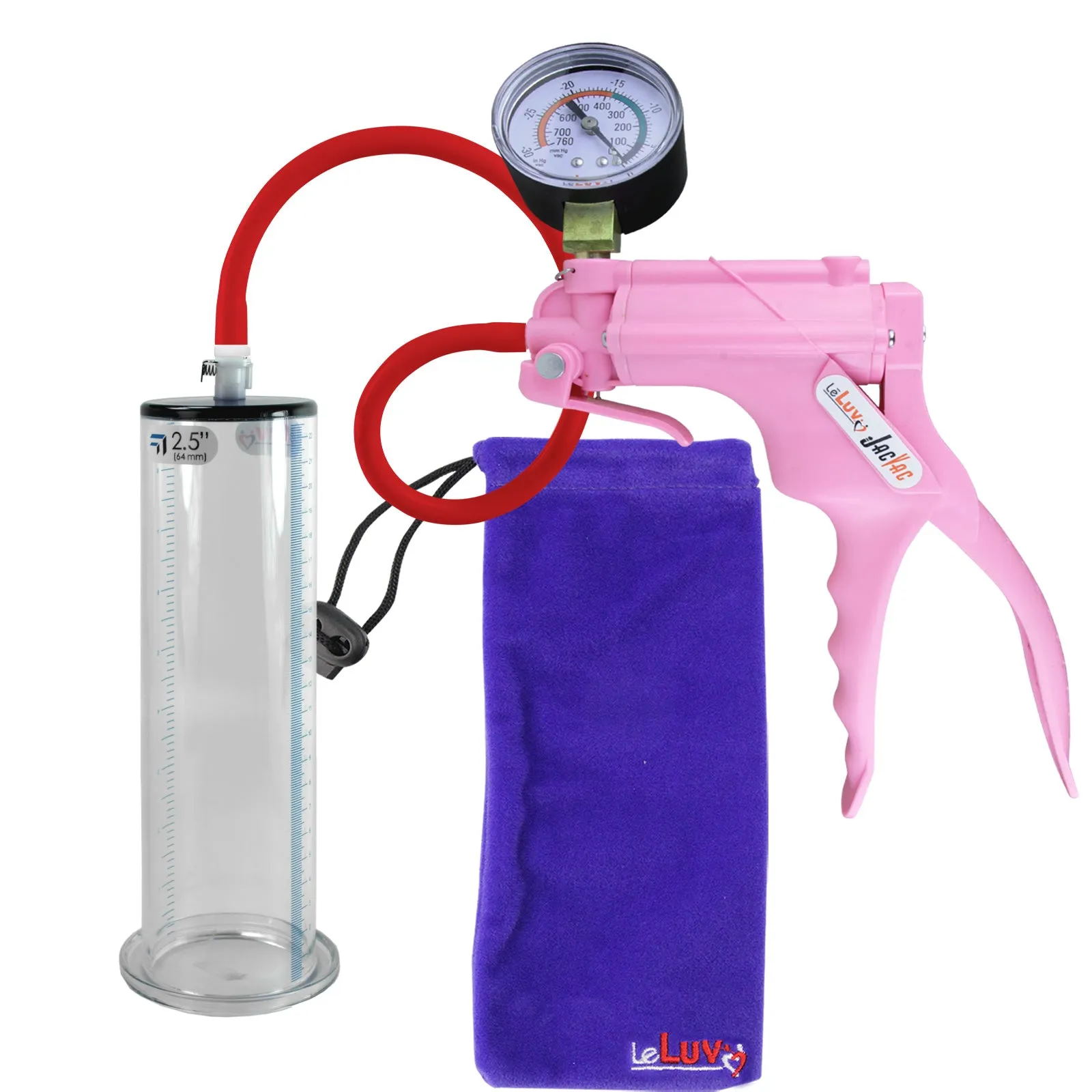 LeLuv JacVac Penis Pump - Swivel Gauge Options - Wide Flange Cylinders