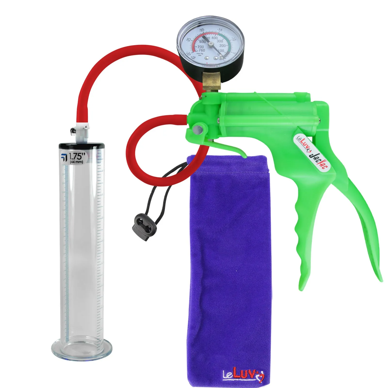 LeLuv JacVac Penis Pump - Swivel Gauge Options - Wide Flange Cylinders