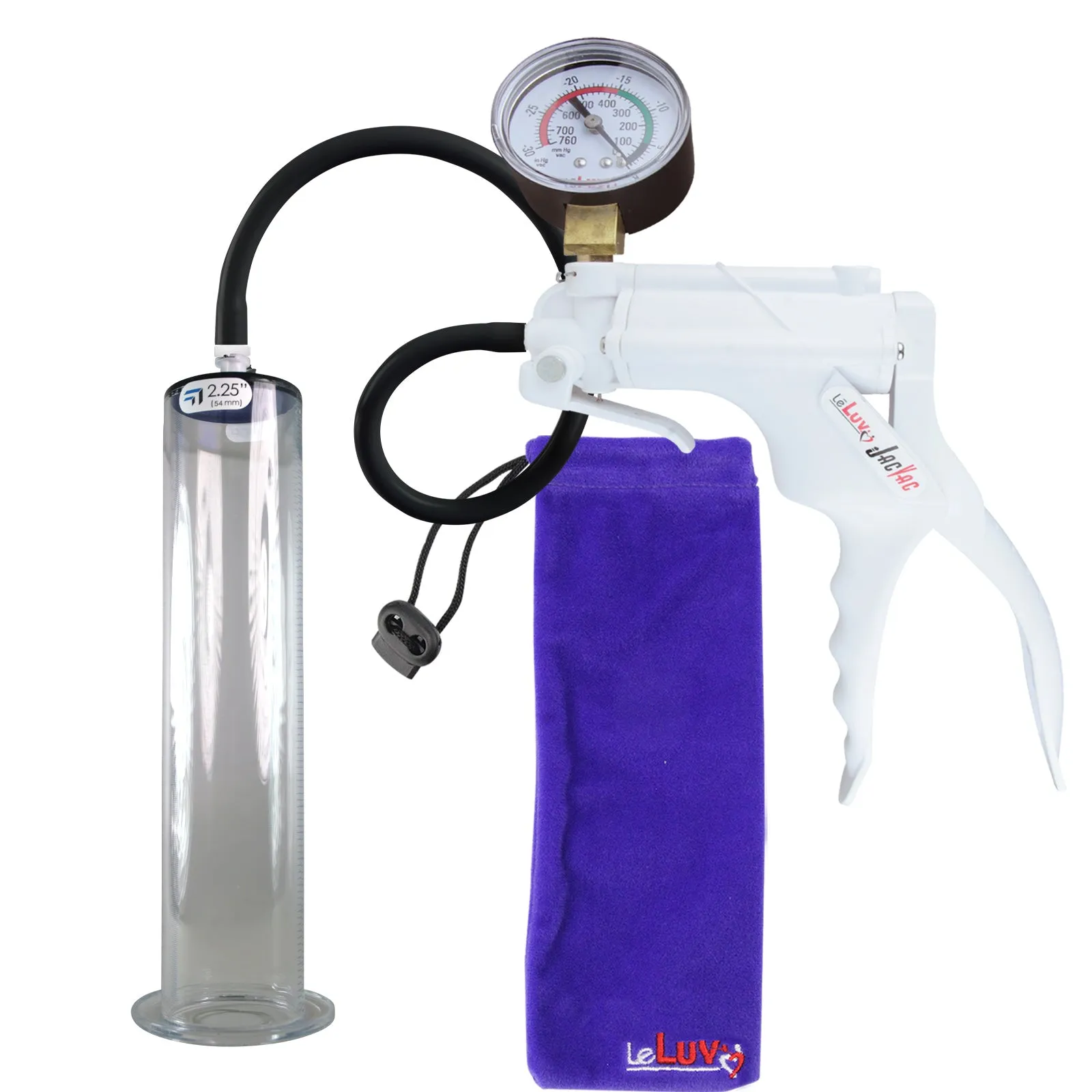 LeLuv JacVac Penis Pump - Swivel Gauge Options - Wide Flange Cylinders