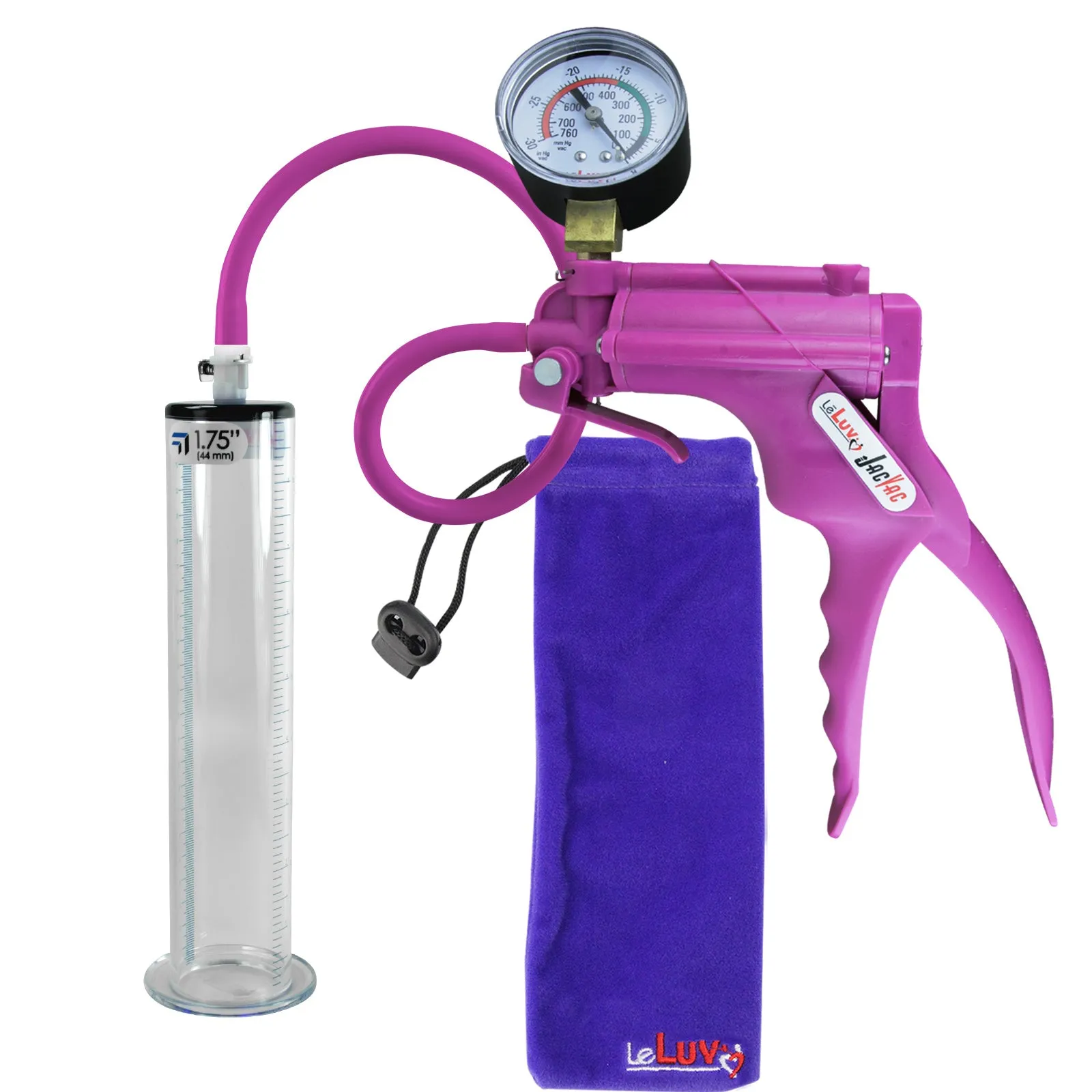 LeLuv JacVac Penis Pump - Swivel Gauge Options - Wide Flange Cylinders