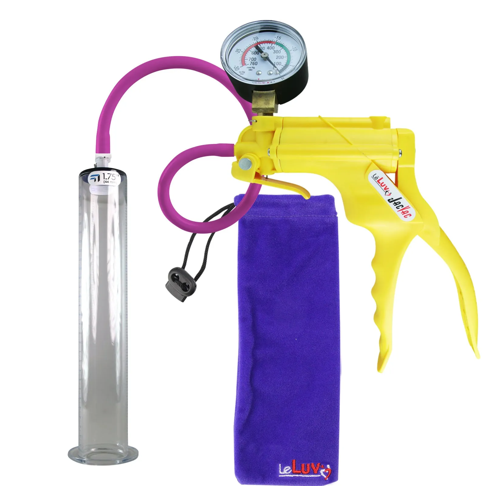 LeLuv JacVac Penis Pump - Swivel Gauge Options - Wide Flange Cylinders