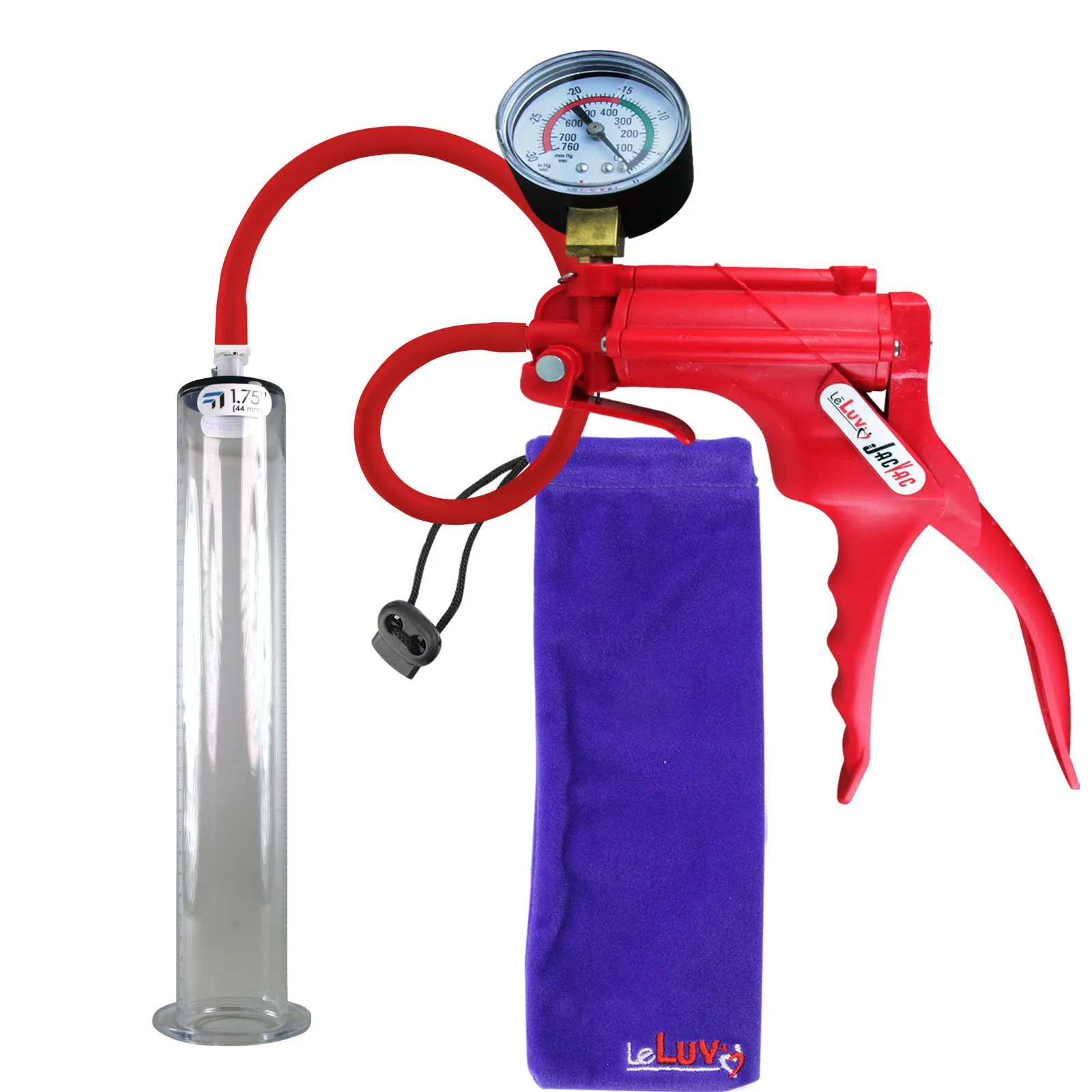 LeLuv JacVac Penis Pump - Swivel Gauge Options - Wide Flange Cylinders