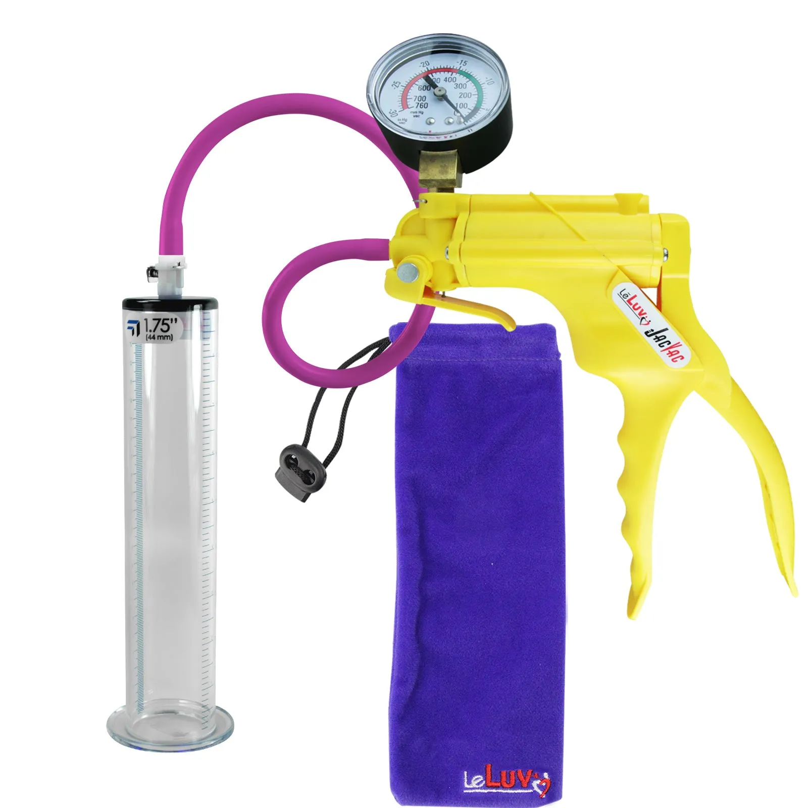 LeLuv JacVac Penis Pump - Swivel Gauge Options - Wide Flange Cylinders