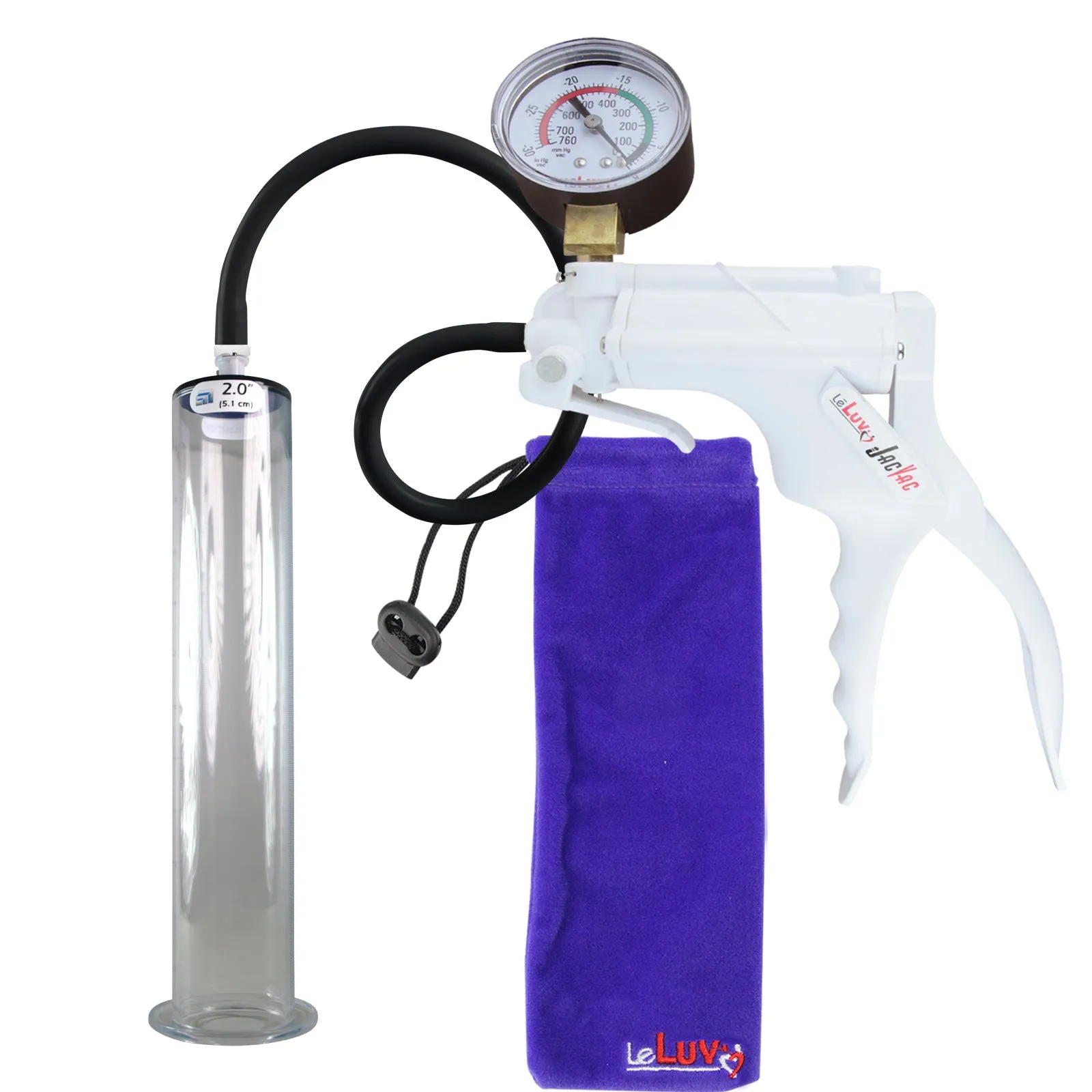 LeLuv JacVac Penis Pump - Swivel Gauge Options - Wide Flange Cylinders