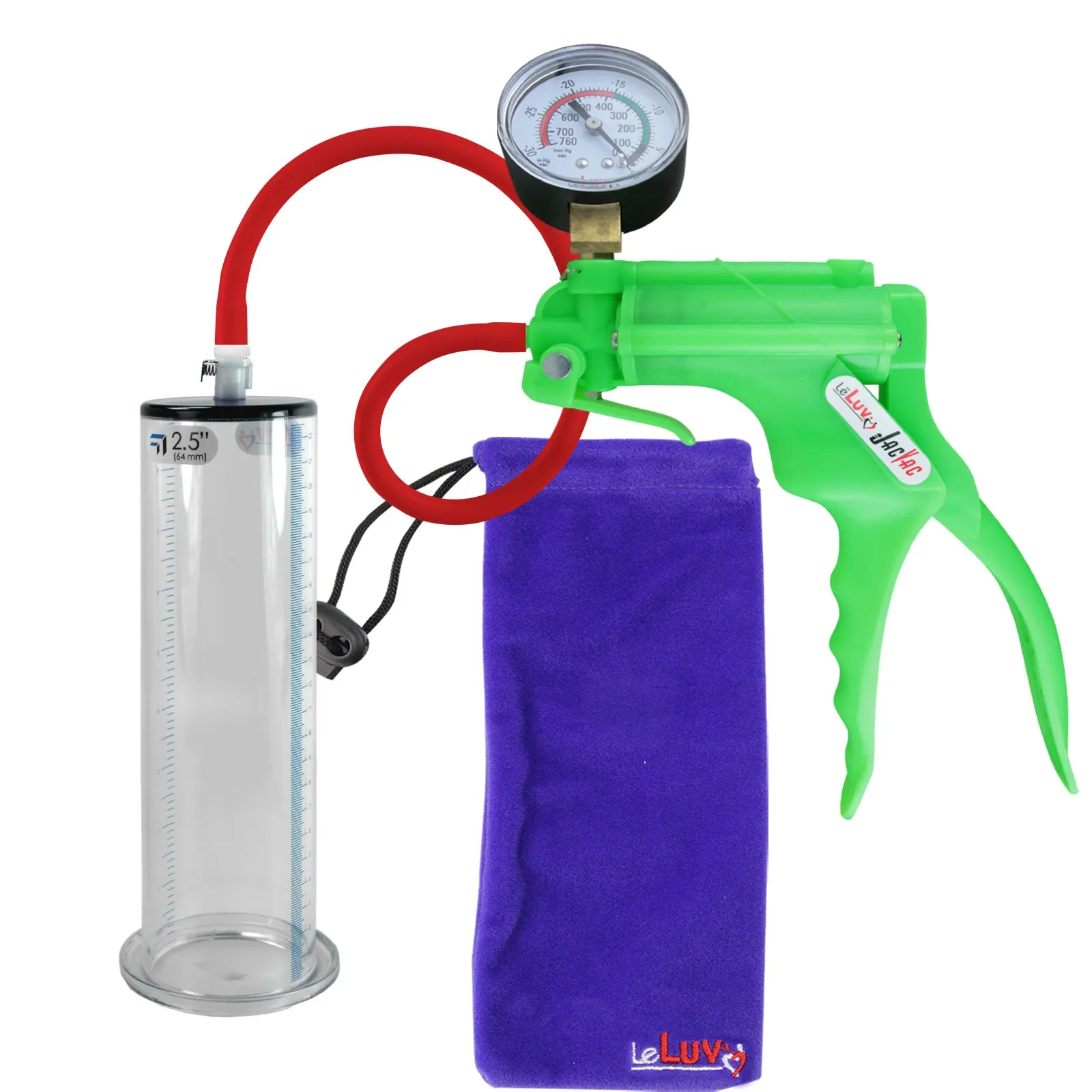 LeLuv JacVac Penis Pump - Swivel Gauge Options - Wide Flange Cylinders