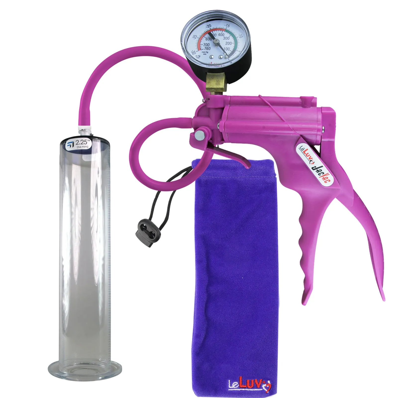 LeLuv JacVac Penis Pump - Swivel Gauge Options - Wide Flange Cylinders