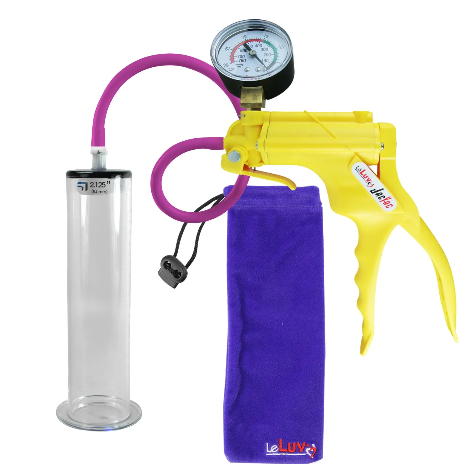 LeLuv JacVac Penis Pump - Swivel Gauge Options - Wide Flange Cylinders