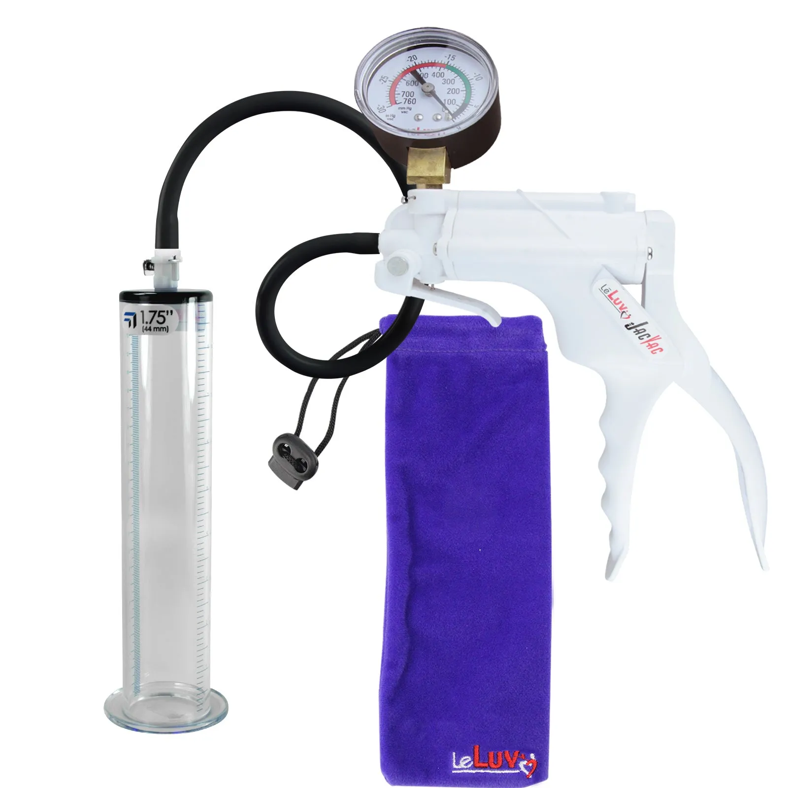 LeLuv JacVac Penis Pump - Swivel Gauge Options - Wide Flange Cylinders