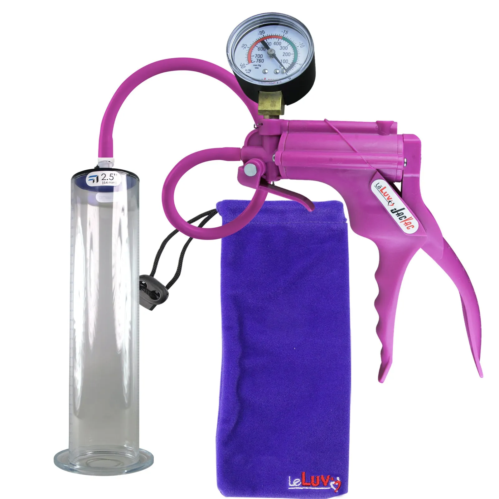 LeLuv JacVac Penis Pump - Swivel Gauge Options - Wide Flange Cylinders