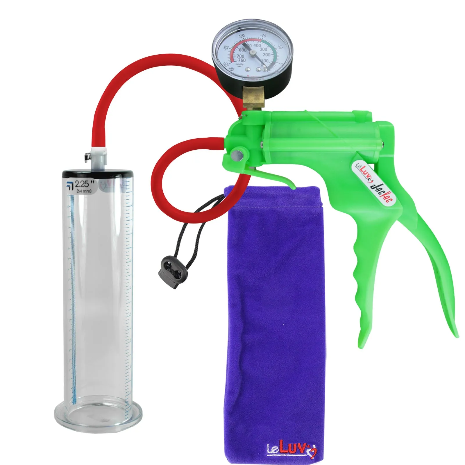 LeLuv JacVac Penis Pump - Swivel Gauge Options - Wide Flange Cylinders