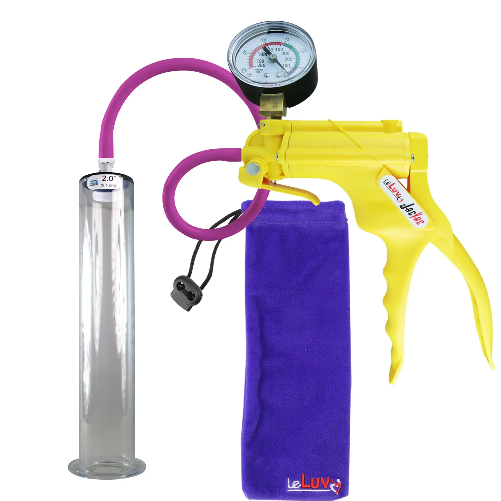 LeLuv JacVac Penis Pump - Swivel Gauge Options - Wide Flange Cylinders