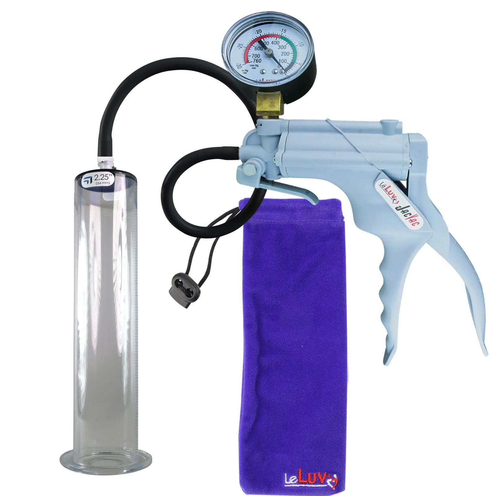 LeLuv JacVac Penis Pump - Swivel Gauge Options - Wide Flange Cylinders