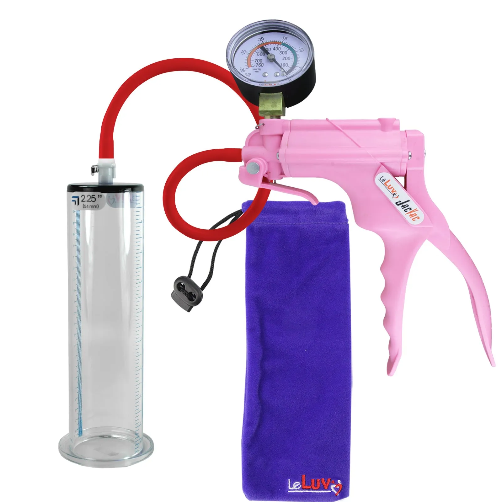 LeLuv JacVac Penis Pump - Swivel Gauge Options - Wide Flange Cylinders