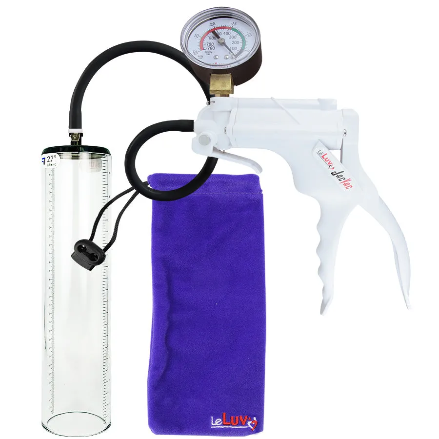 LeLuv JacVac Penis Pump - Swivel Handle   Gauge - 12" Thick Wall, No Flange Cylinder