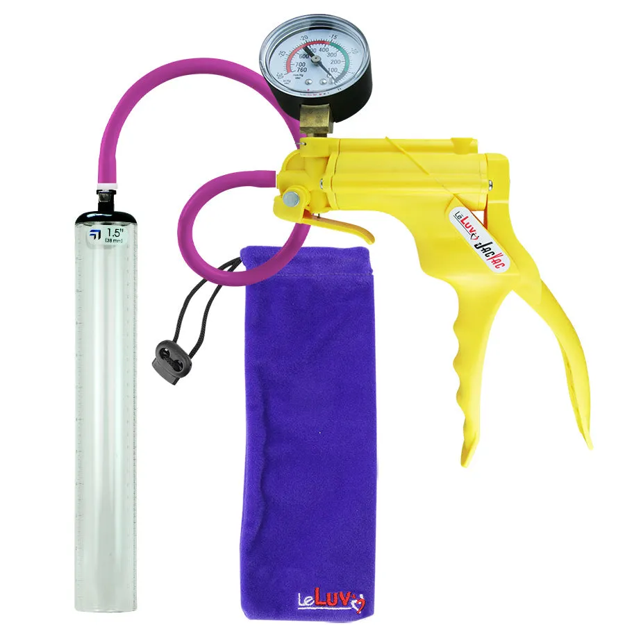 LeLuv JacVac Penis Pump - Swivel Handle   Gauge - 12" Thick Wall, No Flange Cylinder