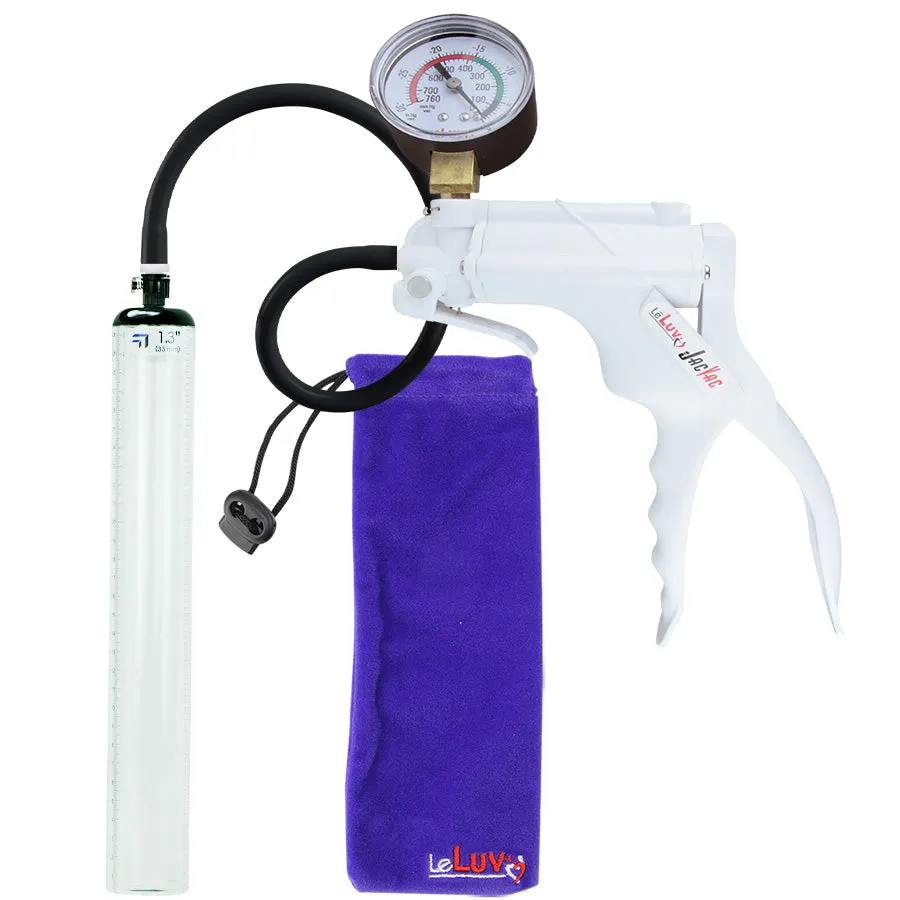 LeLuv JacVac Penis Pump - Swivel Handle   Gauge - 12" Thick Wall, No Flange Cylinder