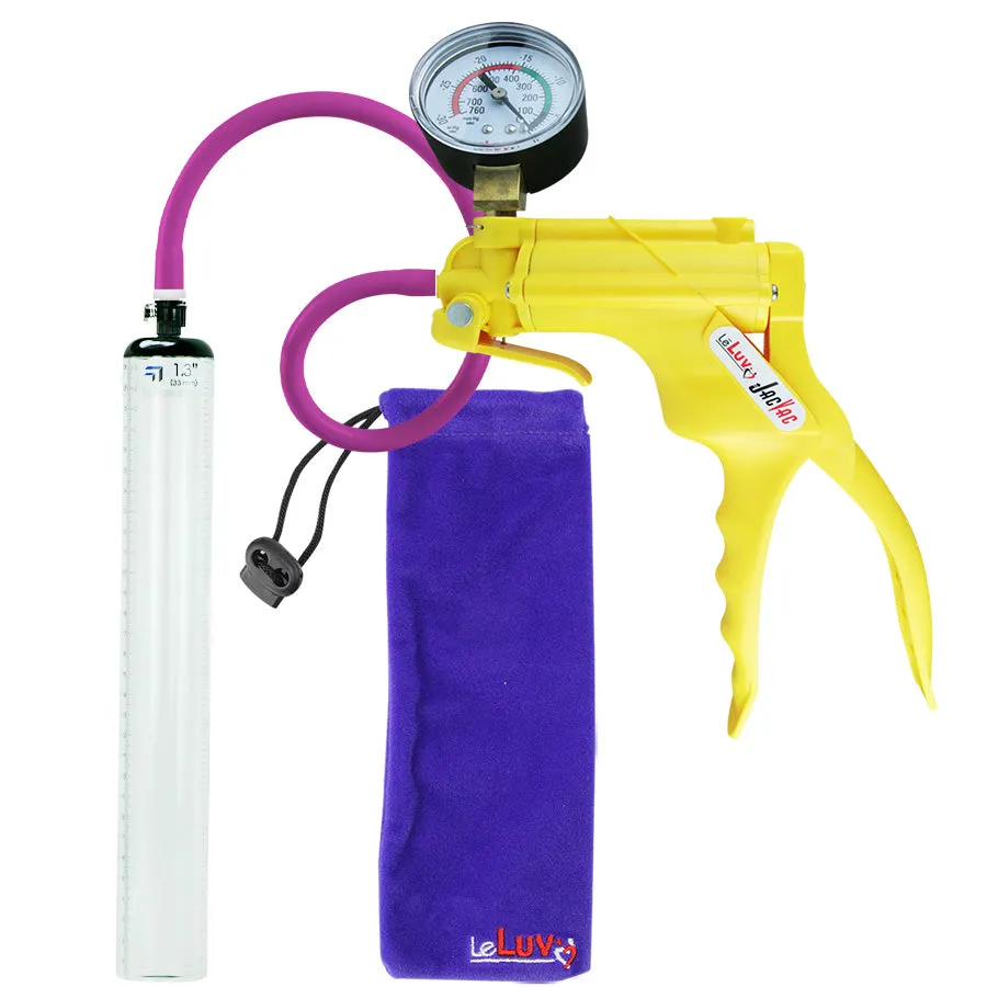 LeLuv JacVac Penis Pump - Swivel Handle   Gauge - 12" Thick Wall, No Flange Cylinder