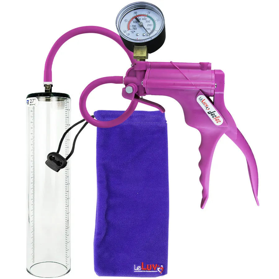 LeLuv JacVac Penis Pump - Swivel Handle   Gauge - 12" Thick Wall, No Flange Cylinder