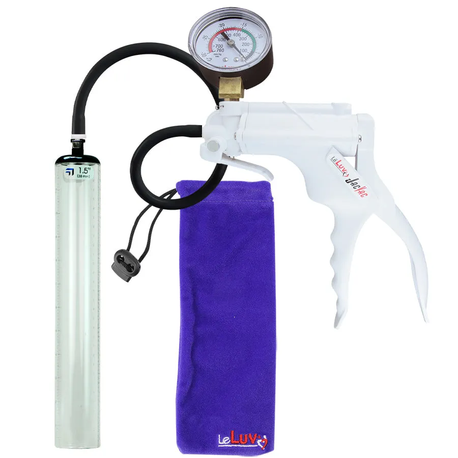 LeLuv JacVac Penis Pump - Swivel Handle   Gauge - 12" Thick Wall, No Flange Cylinder