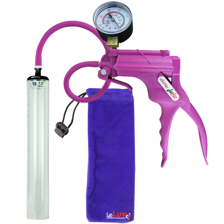 LeLuv JacVac Penis Pump - Swivel Handle   Gauge - 12" Thick Wall, No Flange Cylinder