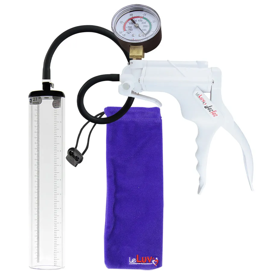 LeLuv JacVac Penis Pump - Swivel Handle   Gauge - 12" Thick Wall, No Flange Cylinder