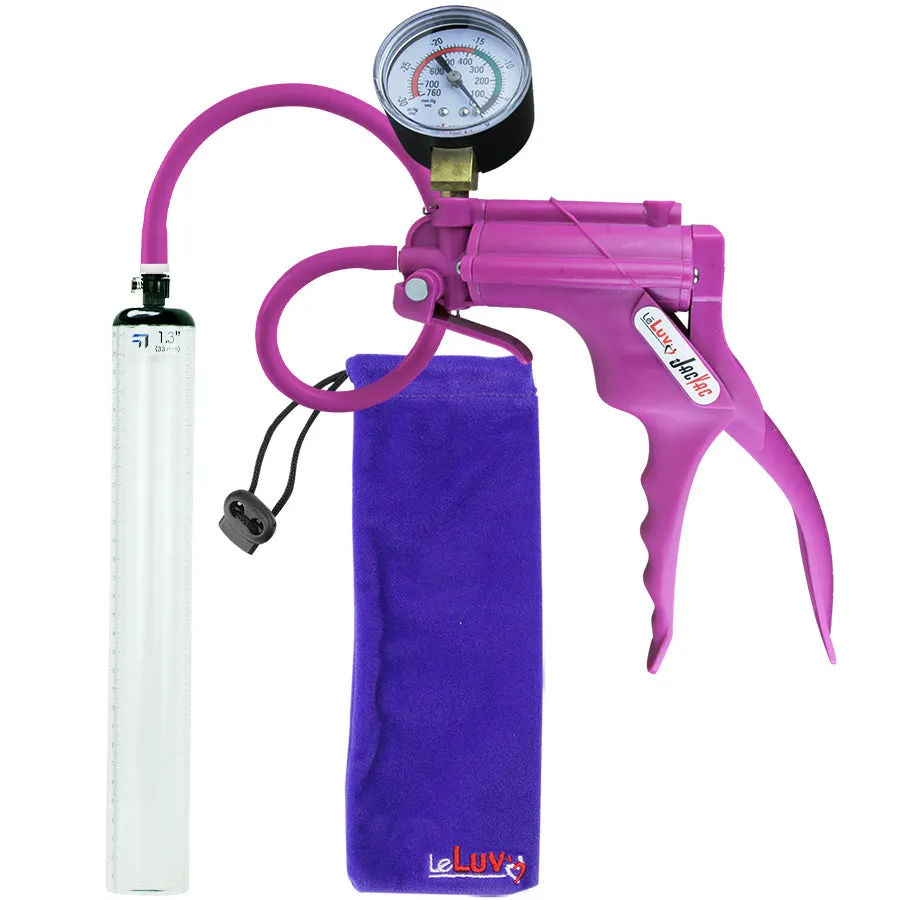 LeLuv JacVac Penis Pump - Swivel Handle   Gauge - 12" Thick Wall, No Flange Cylinder