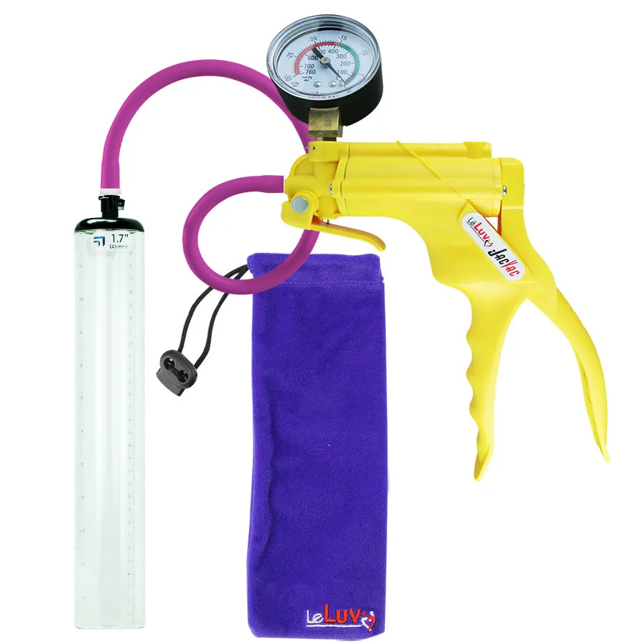 LeLuv JacVac Penis Pump - Swivel Handle   Gauge - 12" Thick Wall, No Flange Cylinder