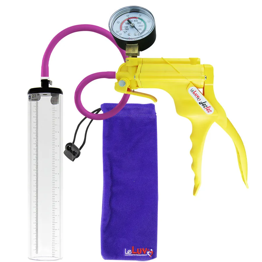 LeLuv JacVac Penis Pump - Swivel Handle   Gauge - 12" Thick Wall, No Flange Cylinder