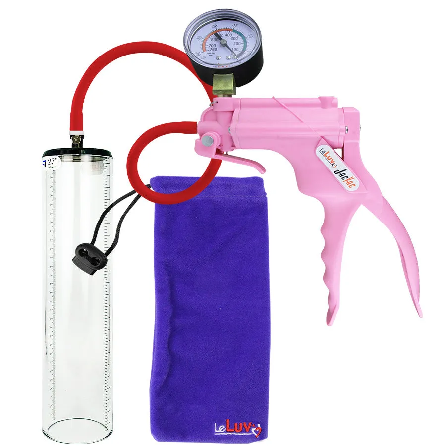 LeLuv JacVac Penis Pump - Swivel Handle   Gauge - 12" Thick Wall, No Flange Cylinder