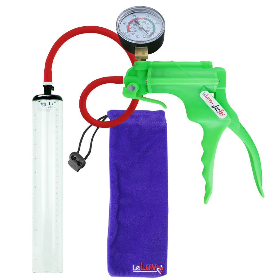 LeLuv JacVac Penis Pump - Swivel Handle   Gauge - 12" Thick Wall, No Flange Cylinder